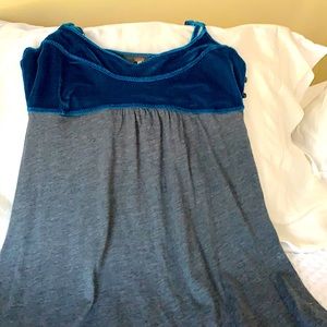 Free people top with teal velvet bodice